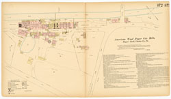 [American Wood Paper Co.'s Mills]  [American Wood Paper Co.]  Plates 472-473  (Ernest Hexamer, 1873)   Hexamer General Surveys, Free Library of Philadelphia.  Local ID #: HGSv6.0472-473  