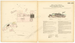 [Falls of Schuylkill Carpet Mills ]  [Dobson, John & James]  Plates 670-671  (Ernest Hexamer, 1873)   Hexamer General Surveys, Free Library of Philadelphia.  Local ID #: HGSv8.0670-671  