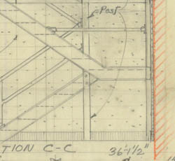 [Hispanic Room, Library of Congress]  Sketch of Book Stack Stairs  (WJHH, 6/11/1937)   Cret Collection, Athenaeum of Philadelphia.  Local ID #: CRE331-021  