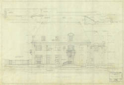 [Stewart Residence]  [Stewart, Mary]  Front Elevation  (WKA, 9/29/1937)   Cret Collection, Athenaeum of Philadelphia.  Local ID #: CRE336-005  