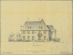 [Stewart Residence]  [Stewart, Mary]  24th Street Facade  (6/17/1937)   Cret Collection, Athenaeum of Philadelphia.  Local ID #: CRE336-SK8  