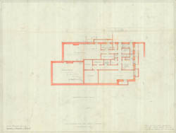 [Stewart Residence]  [Stewart, Mary]  Basement Floor Plan  (7/23/1937)   Cret Collection, Athenaeum of Philadelphia.  Local ID #: CRE336-SK32  