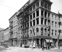 [U. S. Custom House Site]  200 Block-North Side of Chestnut  Philadelphia Historical Commission Files, Philadelphia Historical Commission.  