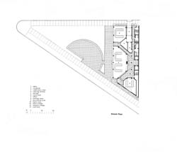 [Headquarters Building]  [United Way of Southeastern Pennsylvania]  ground floor plan  (Mitchell/Giurgola, architects)   Mitchell / Giurgola (Philadelphia Office) Collection, Architectural Archives, University of Pennsylvania.  Local ID #: aaup.015.V.110.1  