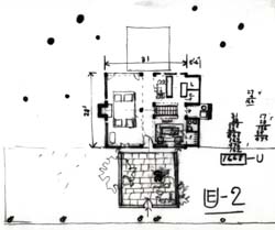 [Esherick Residence]  [Esherick, Margaret]  plan  (Louis I. Kahn, architect)   Louis I. Kahn Collection, Architectural Archives of the University of Pennsylvania.  Local ID #: aaup.030.I.A.520.5  