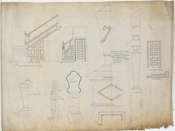 [Wendell & Smith, houses no. 81 & 82, Overbrook, Philadelphia, Pa.]  Details of Stairway  (William L. Price, Architect, 4/30/1894)   William L. & Walter F. Price Collection, Athenaeum of Philadelphia.  Local ID #: PLW*014*002  