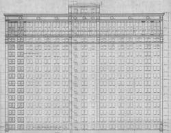 [Office Building for the Middle City Realty Corp.]  [Middle City Realty Corp.]  East Elevation  (Horace Trumbauer, Architect, 1922)   Athenaeum of Philadelphia.  Local ID #: TRU2461/006  