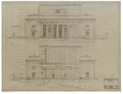 [American Philosophical Society]  Elevations  (Barthelme, 3/20/1933)   Cret Collection, Athenaeum of Philadelphia.  Local ID #: CRE181-008  