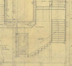[Offices for Integrity Mortgage Guaranty Co.]  Main Stairs  (Smith, 6/13/1930)   Cret Collection, Athenaeum of Philadelphia.  Local ID #: CRE238-005  