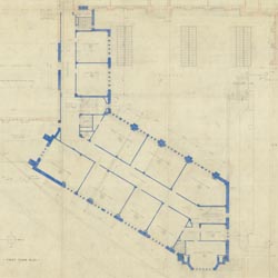 [U.S. Military Academy, West Point, N.Y., additions to Academic Building]  1st Floor Plan  (12/21/1935)   Cret Collection, Athenaeum of Philadelphia.  Local ID #: CRE308A-SK26  