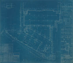 [U.S. Military Academy, Addition to Academic Building]  Basement Plan  (Hughes, 5/13/1936)   Cret Collection, Athenaeum of Philadelphia.  Local ID #: OQG6519D-401  