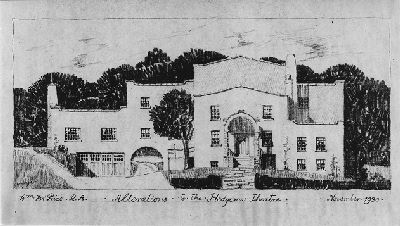 [Proposed Alterations and Additions to Artsman's Hall, Guild Hall, and Hedgerow Theatre]  [Oliver, L. Stauffer]  Elevation  (William W. Price, Architect, 11/1930)   William L. & Walter F. Price Collection, Athenaeum of Philadelphia.  Local ID #: PWW*013*008  
